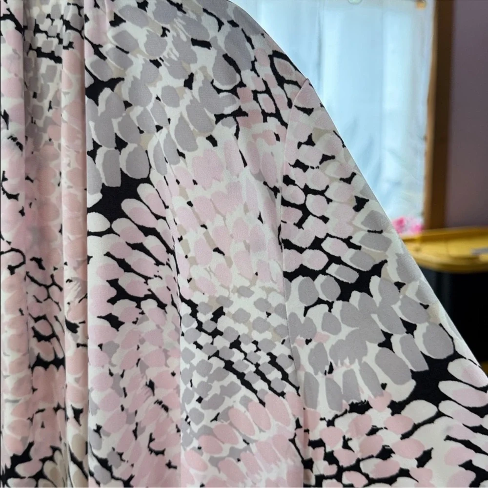 Kasper Stylish Pink and Gray Patterned Cardigan size large drape - Picture 5 of 6